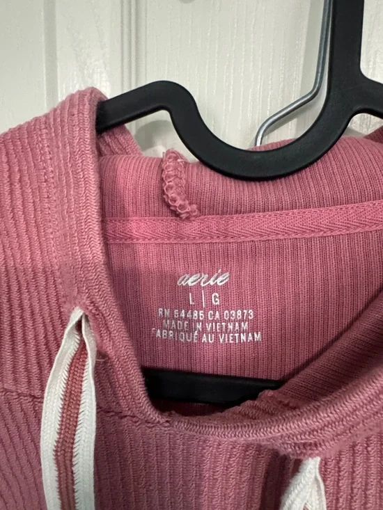 aerie Hooded Sweatshirt- Pink - Picture 2 of 3